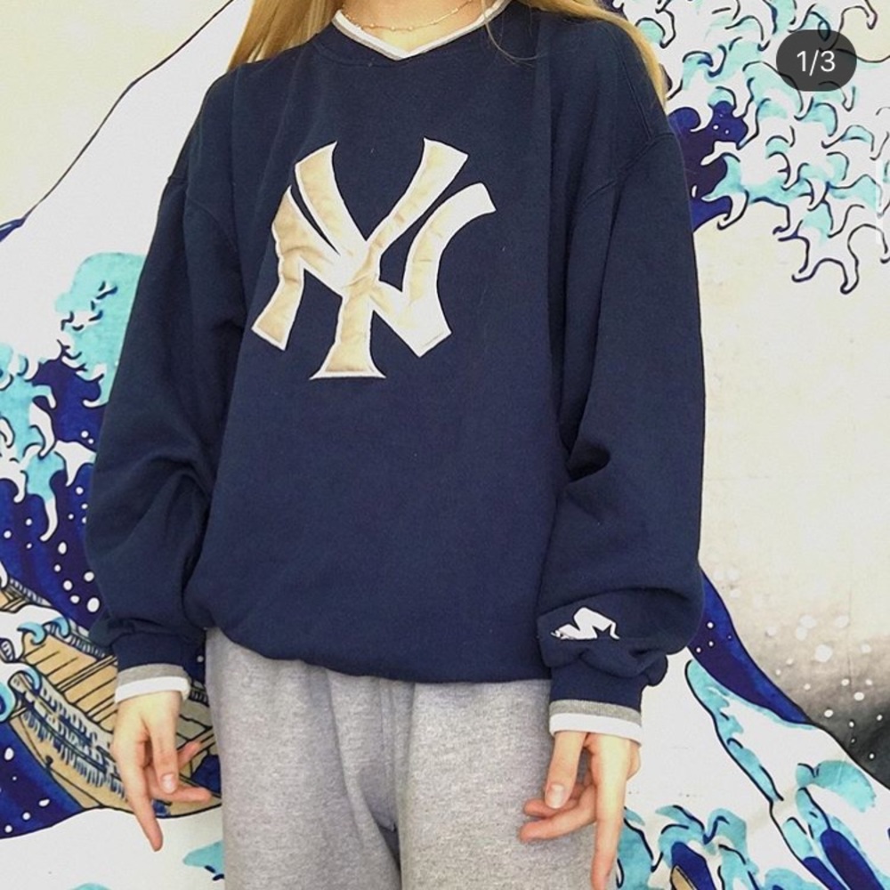 new york yankees embroidered vintage sweatshirt